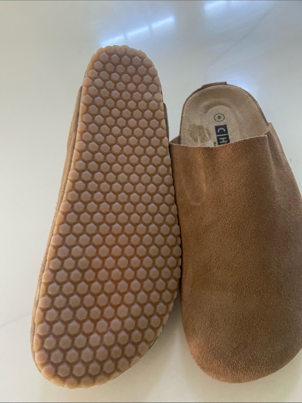 CHIC Suede Mule Clogs in Brown - Picture 7 of 14